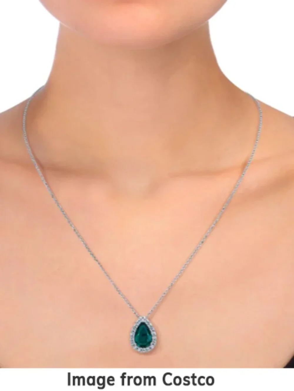 Large Emerald Diamond Pendant and Matching Earrings Set XLT 14kt White Gold